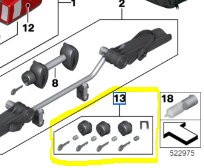 BMW Rear Cycle Carrier Lock set