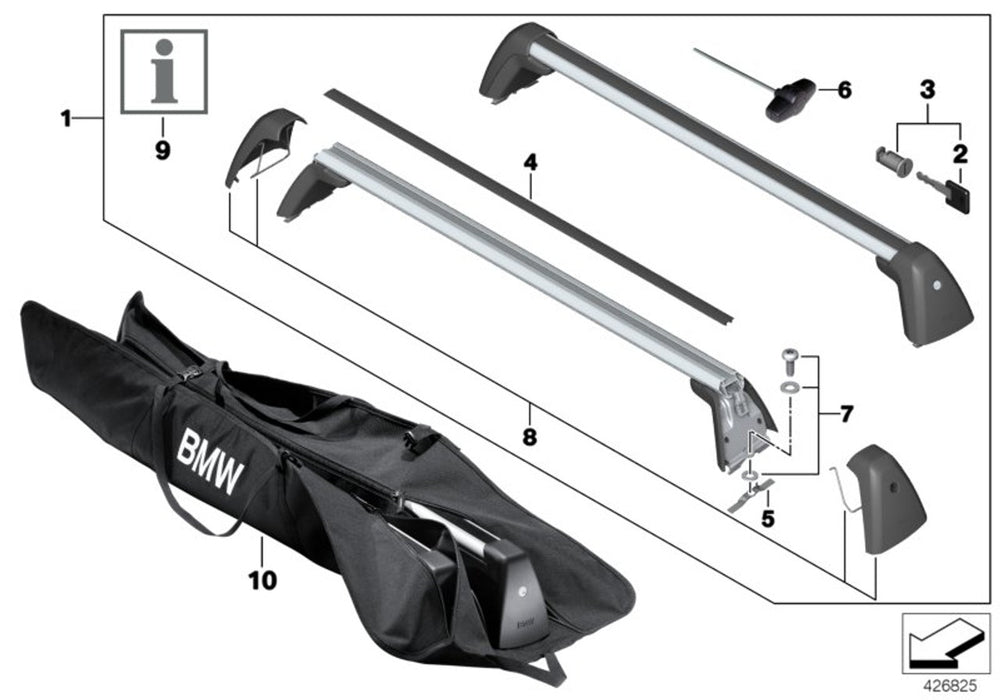 BMW Roof Rack Carrier Gutter Protector GEN2