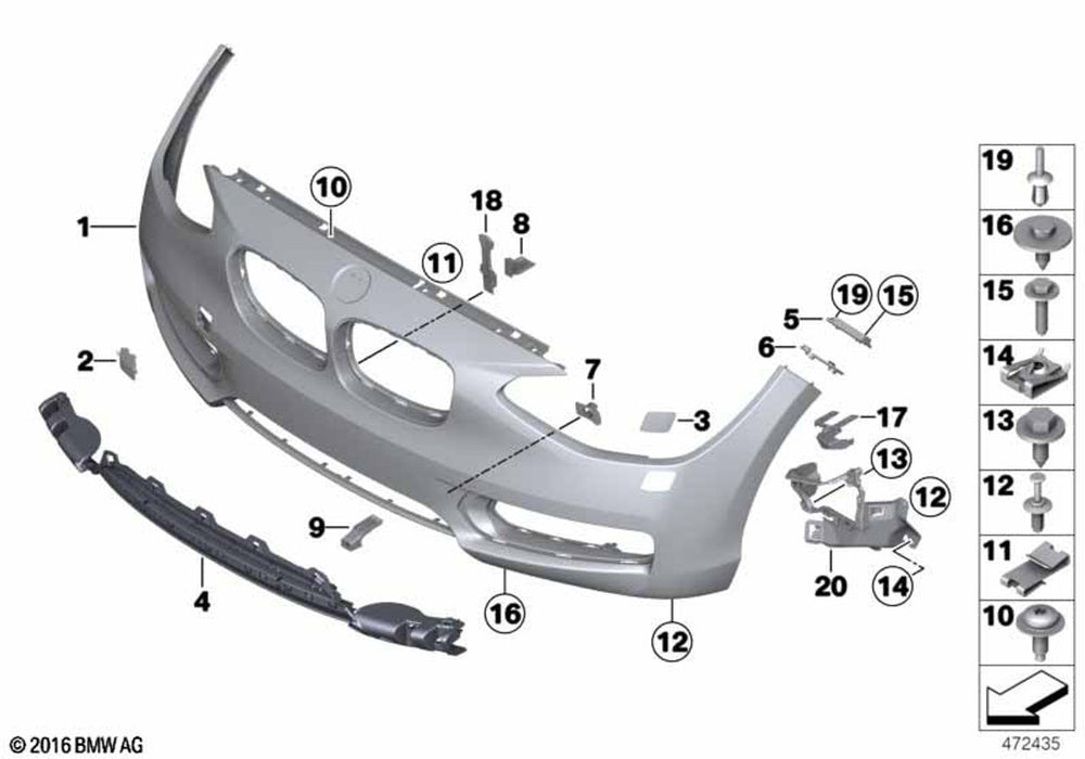 BMW 1 Series Front Right Driver Side OS Offside Bumper Insert