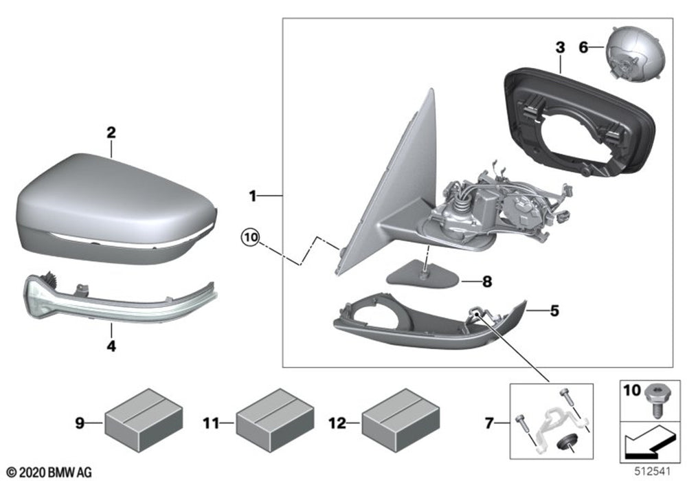 BMW 5 Series Right Driver Side OS Lower Wing Mirror Housing Section