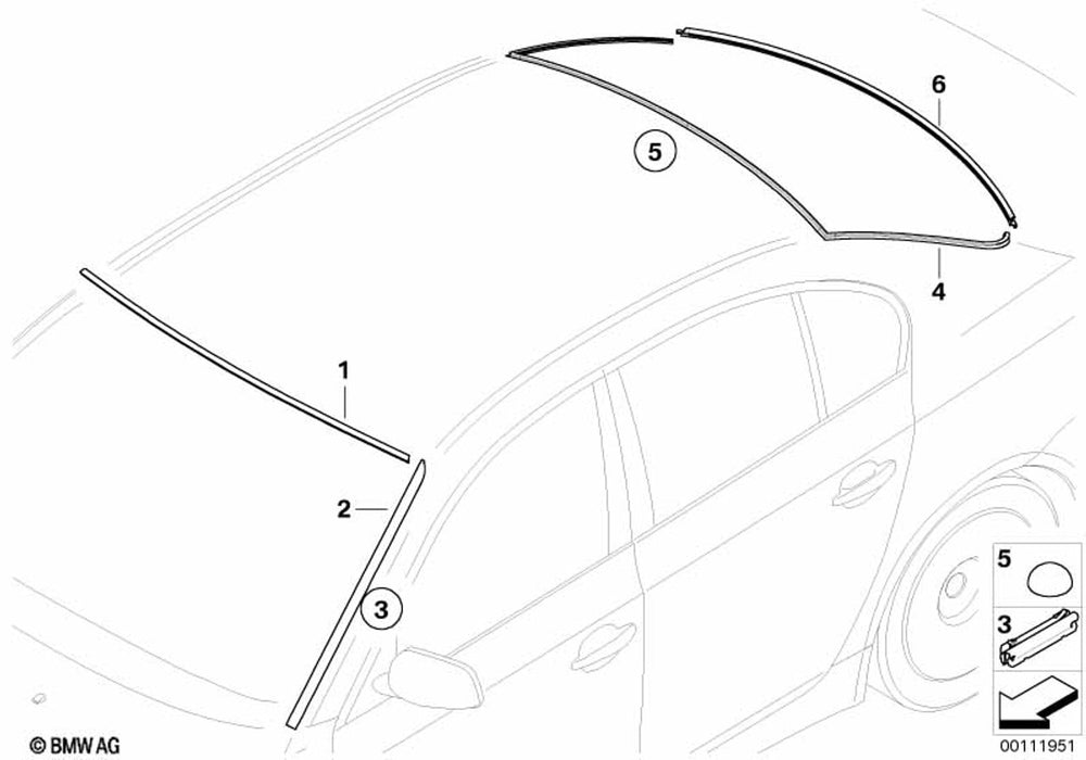 BMW X1 Rear Bottom Window Cover Seal Glazing Sealing Gasket