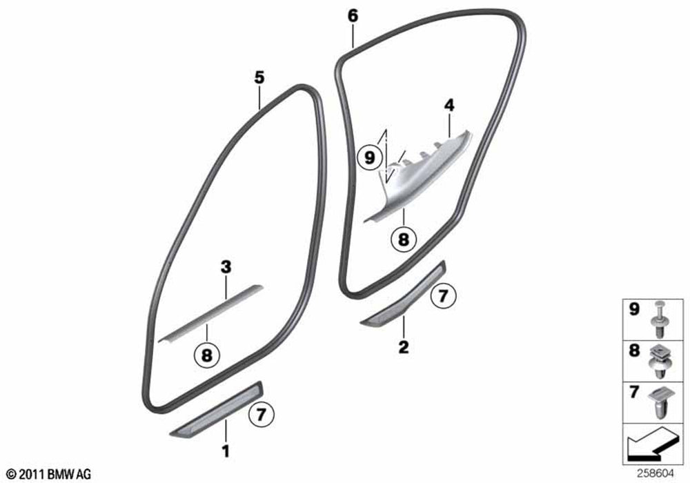 BMW 4 Series Front Right Driver Side OS Offside Door Sealing Seal