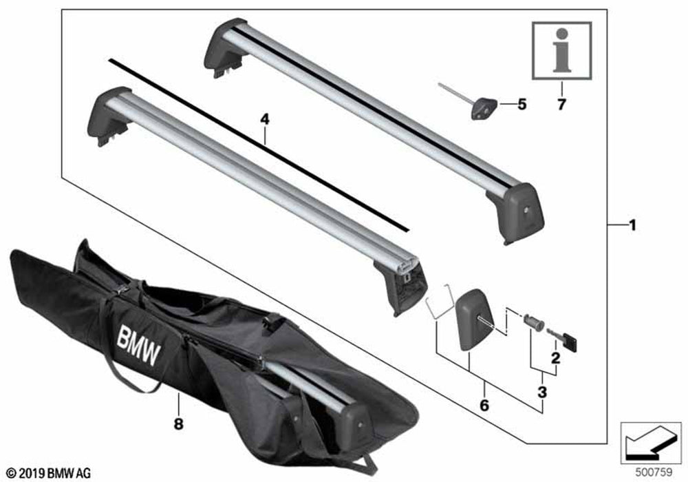 BMW iX Roof Rack Rails Bars For Luggage Storage Carriers