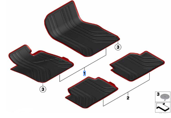 BMW 2 Series All Weather Floor Mats Front